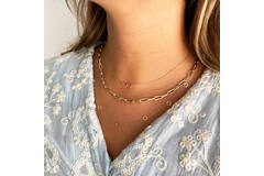 Double Heart Necklace - 38-40-42cm - 585