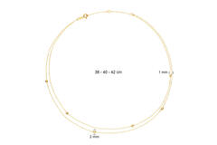 Double Bubble Necklace - 38-40-42cm - 585