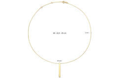 Engraving Long Bar Necklace - 40-42,5-45cm - 585