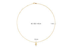 Jackie Amstel Citrine Necklace - 40-42,5-45cm - 585