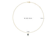 Amstel Pendant London Blue Topaz - 40-42,5-45cm - 585