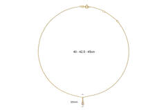 Leopard White Topaz Necklace - 38-40-42cm - 585