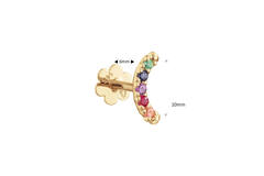 Rainbow Piercing - Citrine, Ruby, Amethyst, Sapphire en Blue Topaz - 10m - 585