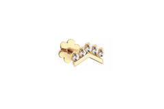 V Curve White Topaz Piercing - 10mm - 585