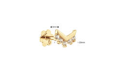 V Curve White Topaz Piercing - 10mm - 585