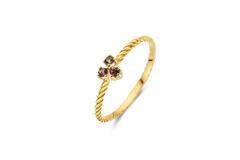 Triangle Smoky Quartz Ring - 1mm - 585