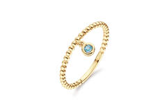 Dangling London Blue Topaz Ring - 3mm - 585