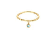 Dangling London Blue Topaz Ring - 3mm - 585