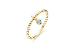 Dangling London Blue Topaz Ring - 3mm - 585