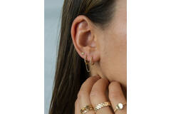 Circulo Dbl Single Earring - 37mm - 585