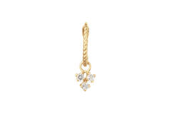 Triangle White Topaz Single Hoop - 15mm - 585