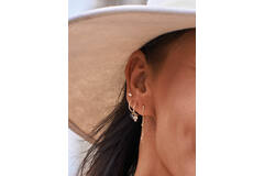 Triangle White Topaz Single Hoop - 15mm - 585