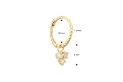 Triangle White Topaz Single Hoop - 15mm - 585