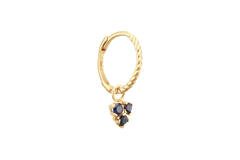 Triangle Sapphire Single Hoop - 15mm - 585