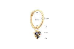 Triangle Sapphire Single Hoop - 15mm - 585