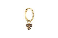 Triangle Smoky Quartz Single Hoops - 15mm - 585