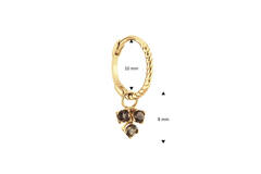 Triangle Smoky Quartz Single Hoops - 15mm - 585
