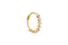 Radiance White Topaz Single Hoop  - 14mm - 585