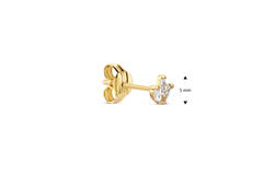 Palm Breeze White Topaz Single Stud - 5mm - 585