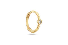 Oasis White Topaz Single Hoop  - 12mm - 585