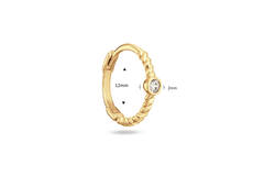 Oasis White Topaz Single Hoop  - 12mm - 585