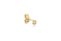 Grimaldi White Topaz Single Stud - 3mm - 585