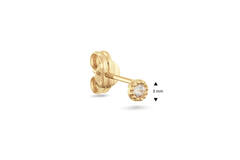 Grimaldi White Topaz Single Stud - 3mm - 585