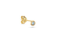 Grimaldi Blue Topaz Single Stud - 3mm - 585