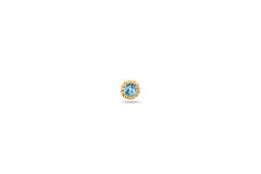 Grimaldi Blue Topaz Single Stud - 3mm - 585