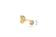 Grimaldi Blue Topaz Single Stud - 3mm - 585