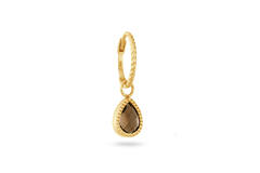Jackie Amstel Smoky Quartz Single Hoop - 585