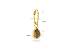 Jackie Amstel Smoky Quartz Single Hoop - 585