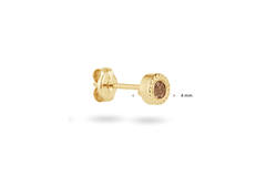 Kirstenbosch Smoky Quartz Single Stud - 4mm - 585