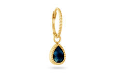 Amstel London Blue Topaz Single Hoop - 22mm - 585