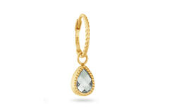Amstel Green Amethyst Single Hoop - 22mm - 585