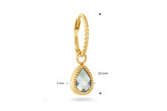 Amstel Green Amethyst Single Hoop - 22mm - 585