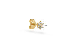 Verbena White Topaz Single Stud - 7mm - 585