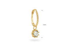 Kruger White Topaz Single Hoop - 15mm - 585