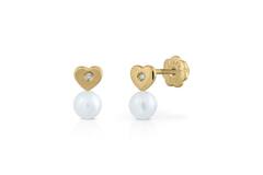 Pareloorknopjes Hart Diamant  - 750 - H -Si