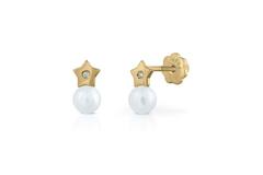 Pareloorknopjes Ster Diamant  - 750 - H -Si