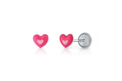 Oorknopjes Hart - 925 - Rd - Schroefsluiting