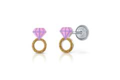 Oorknopjes Diamanten ring - 925 - Rd - Schroefsluiting
