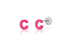 Oorknopjes Letter C - 925 - Rd - Schroefsluiting