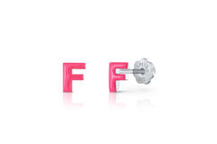 Oorknopjes Letter F - 925 - Rd - Schroefsluiting