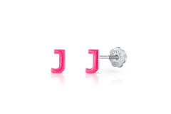 Oorknopjes Letter J - 925 - Rd - Schroefsluiting