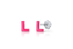 Oorknopjes Letter L - 925 - Rd - Schroefsluiting