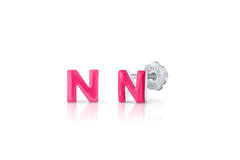 Oorknopjes Letter N - 925 - Rd - Schroefsluiting