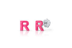 Oorknopjes Letter R - 925 - Rd - Schroefsluiting