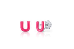 Oorknopjes Letter U - 925 - Rd - Schroefsluiting