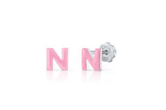 Oorknopjes Letter N - 925 - Rd - Schroefsluiting